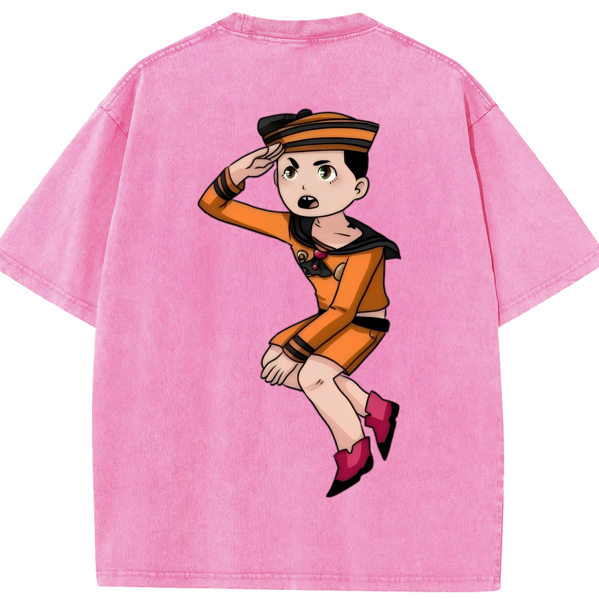 （画像用） ジョジョの奇妙な冒険 東方定助 JoJo's Bizarre Adventure Higashikata Josuke 綿100% ヴィンテージ風 半袖Tシャツ（背面プリント）